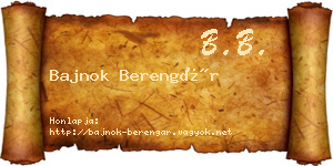 Bajnok Berengár névjegykártya